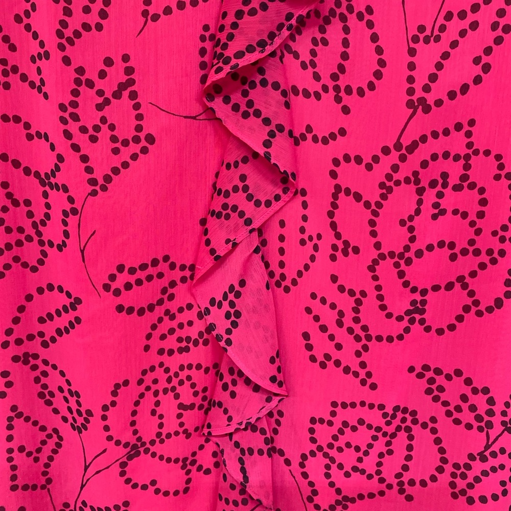 Karl Lagerfeld Paris Sleeveless Ruffle Polka Dot Floral Printed Dress Size 6 - Picture 6 of 6